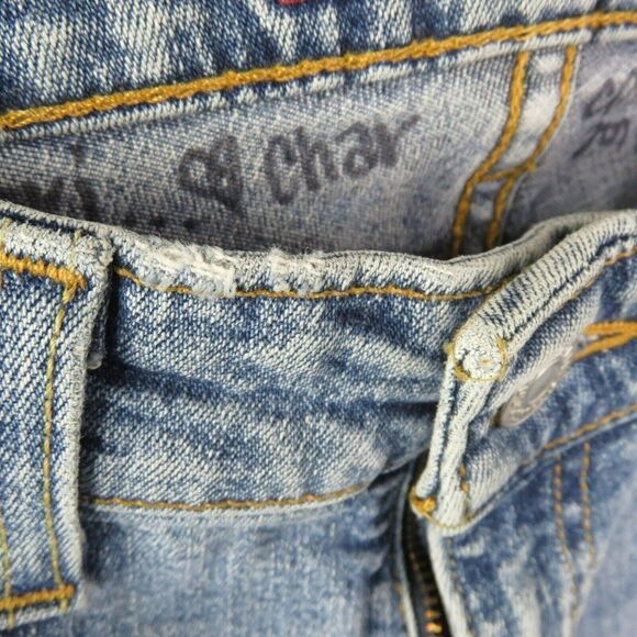 Levi 518  Hand Painted Roses Jeans Superflow Stretch 5 Juniors Wearable Art OOAK - Picture 10 of 12